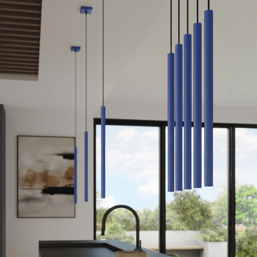 Lampadario a sospensione su cavo PASTELO 1xG9/8W/230V blu