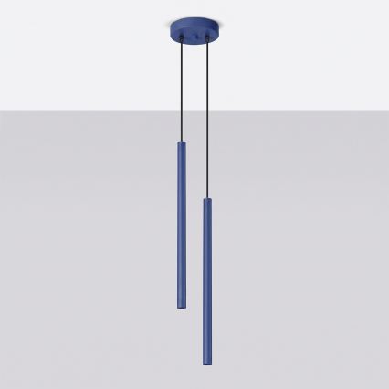 Lampadario a cavo PASTELO 2xG9/8W/230V blu