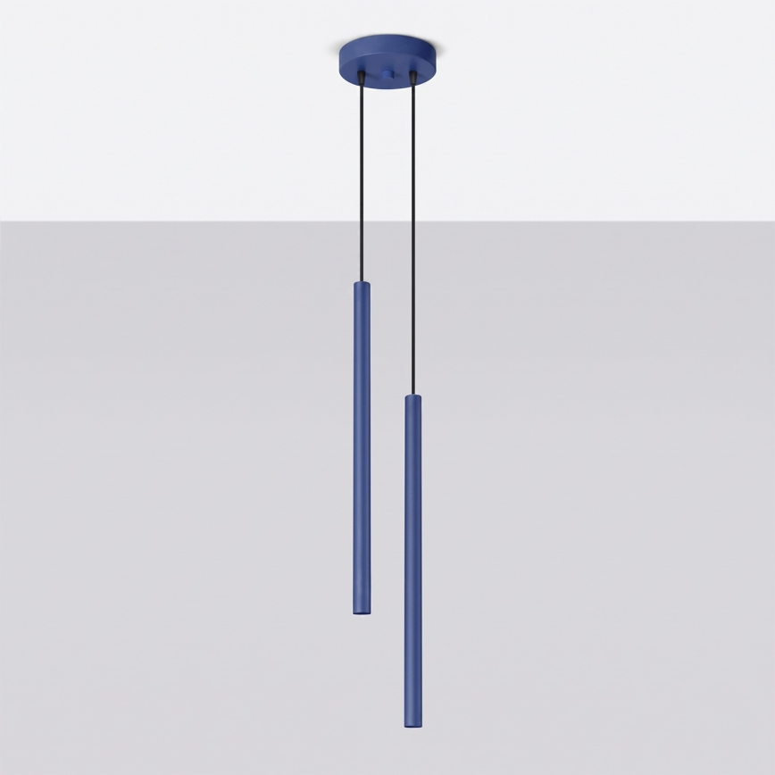 Lampadario a cavo PASTELO 2xG9/8W/230V blu