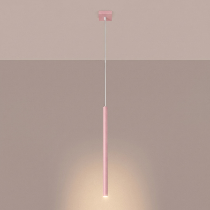 Lampadario a sospensione con cavo PASTELO 1xG9/8W/230V rosa