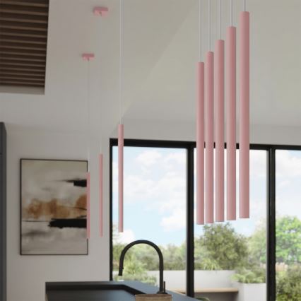 Lampadario a sospensione con cavo PASTELO 1xG9/8W/230V rosa