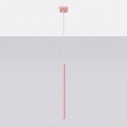 Lampadario a sospensione con cavo PASTELO 1xG9/8W/230V rosa