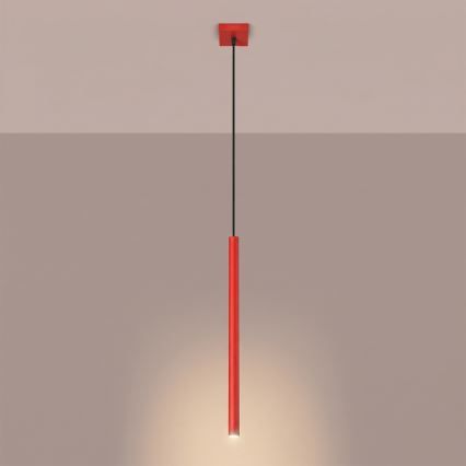 Lampada a sospensione con cavo PASTELO 1xG9/8W/230V rossa
