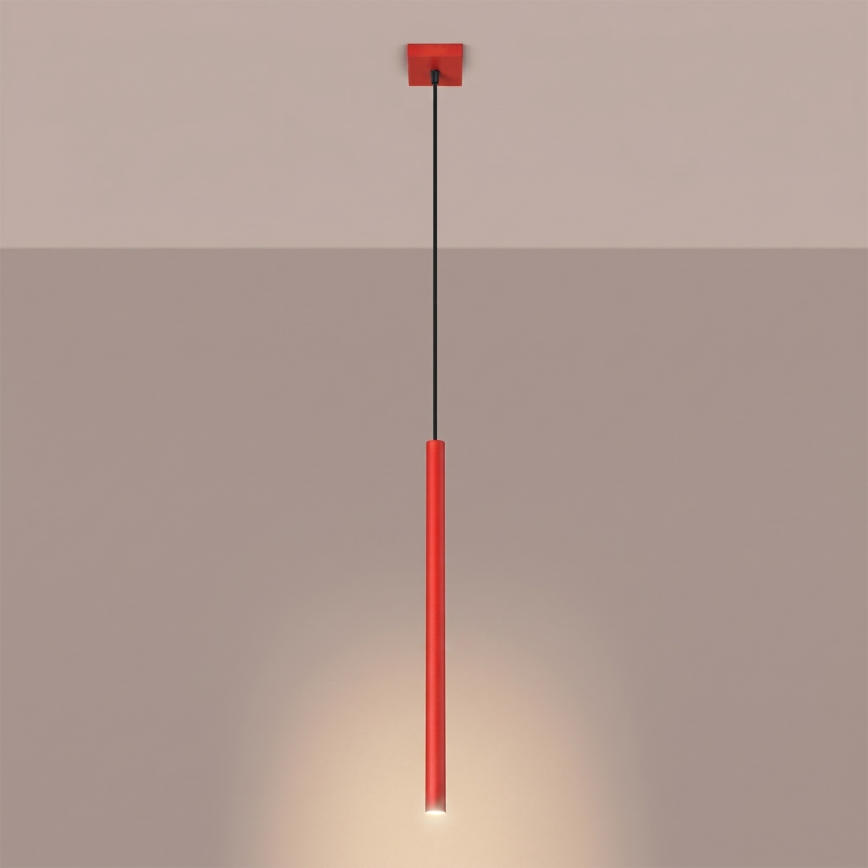 Lampada a sospensione con cavo PASTELO 1xG9/8W/230V rossa
