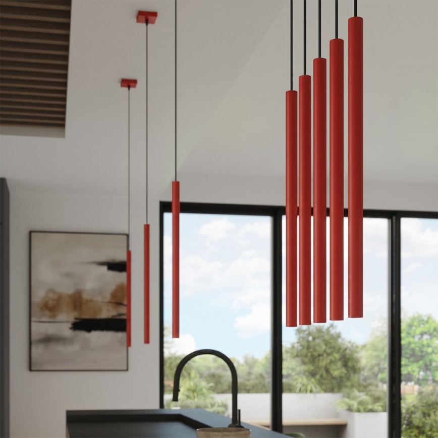 Lampada a sospensione con cavo PASTELO 1xG9/8W/230V rossa