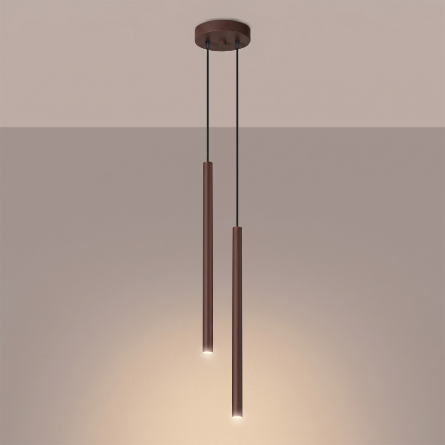 Lampada a sospensione su cavo PASTELO 2xG9/8W/230V marrone