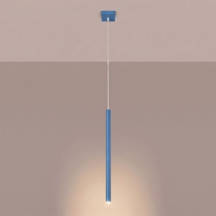 Lampada a sospensione su cavo PASTELO 1xG9/8W/230V blu