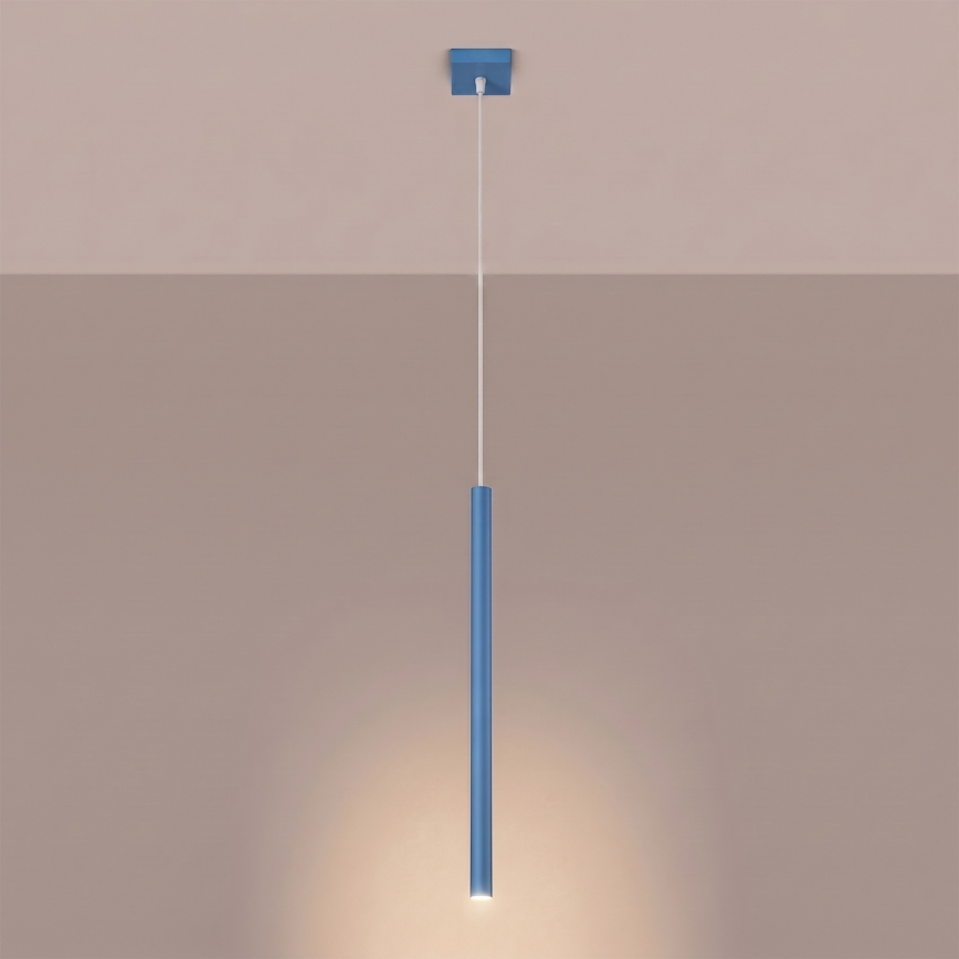 Lampada a sospensione su cavo PASTELO 1xG9/8W/230V blu
