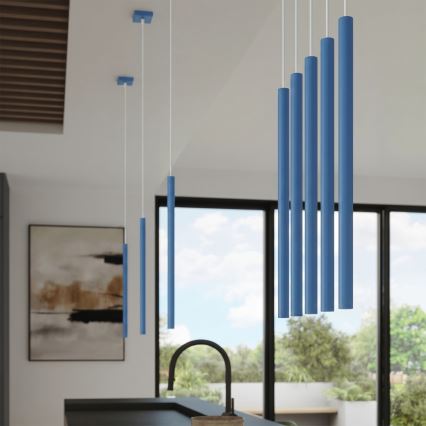 Lampada a sospensione su cavo PASTELO 1xG9/8W/230V blu