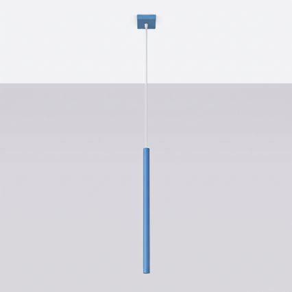 Lampada a sospensione su cavo PASTELO 1xG9/8W/230V blu