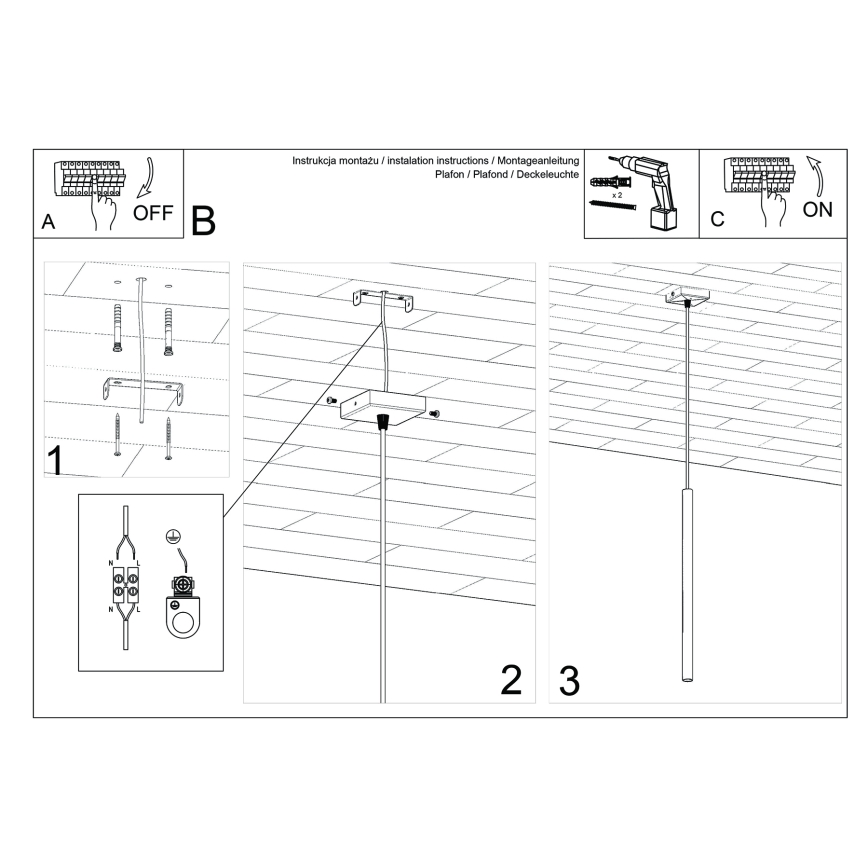 Lampada a sospensione su cavo PASTELO 1xG9/8W/230V blu
