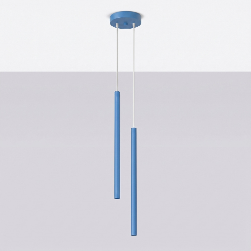 Lampadario a sospensione con cavo PASTELO 2xG9/8W/230V blu