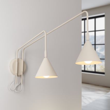 Lampada da parete NOX 2xE14/10W/230V crema