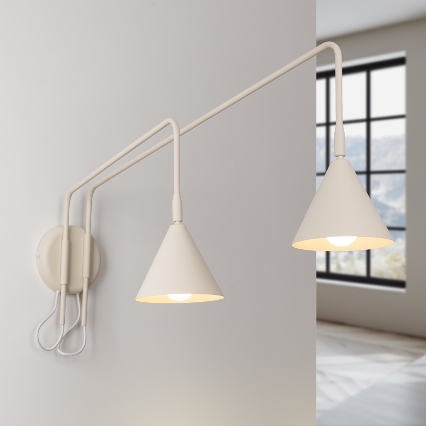 Lampada da parete NOX 2xE14/10W/230V crema