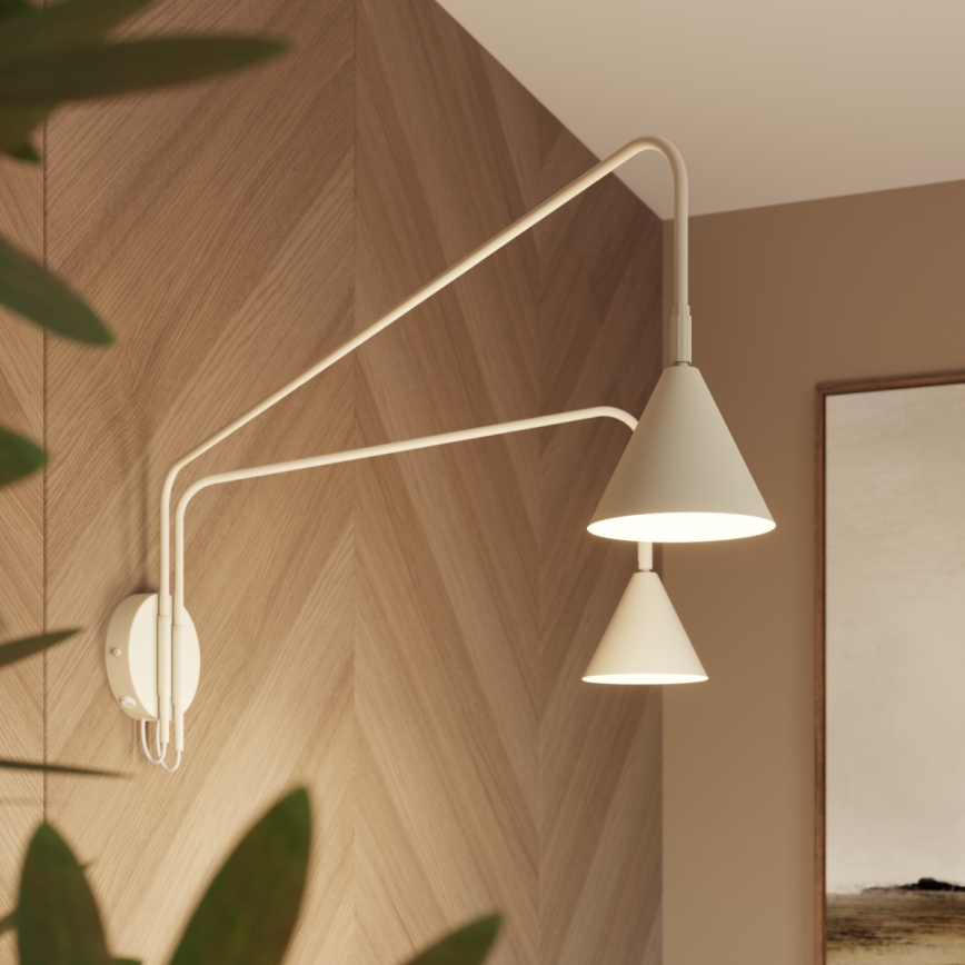 Lampada da parete NOX 2xE14/10W/230V crema
