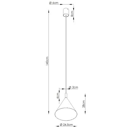 Lampadario sospeso con cavo NOX 1xE27/15W/230V, colore crema