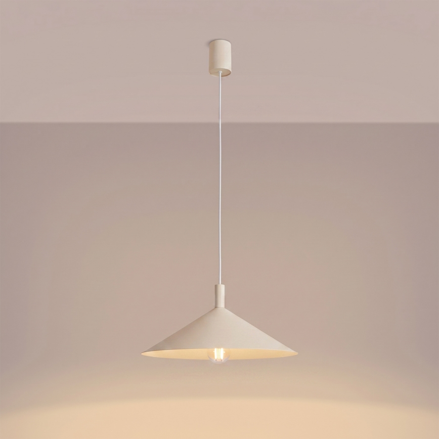Lampadario a sospensione con cavo NOX 1xE27/15W/230V crema