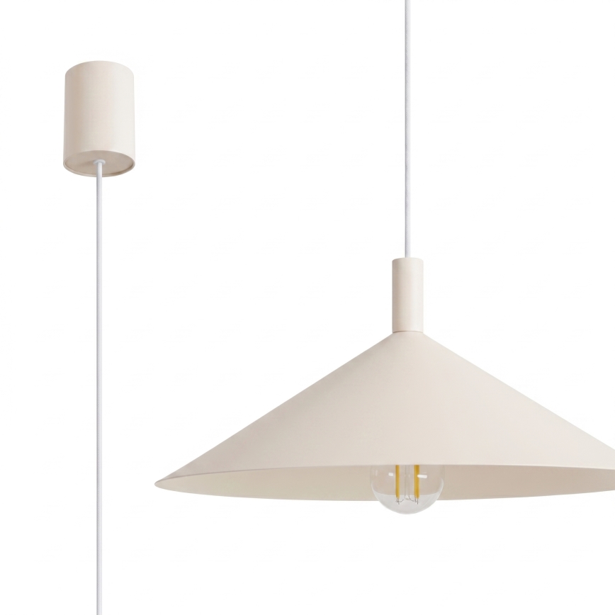 Lampadario a sospensione con cavo NOX 1xE27/15W/230V crema