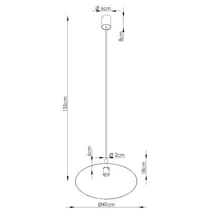 Lampadario a sospensione con cavo NOX 1xE27/15W/230V crema