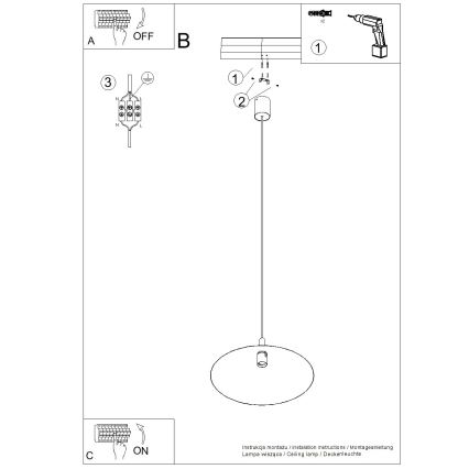 Lampadario a sospensione con cavo NOX 1xE27/15W/230V crema