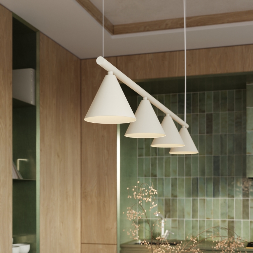 Lampadario a cavo NOX 4xE14/10W/230V crema