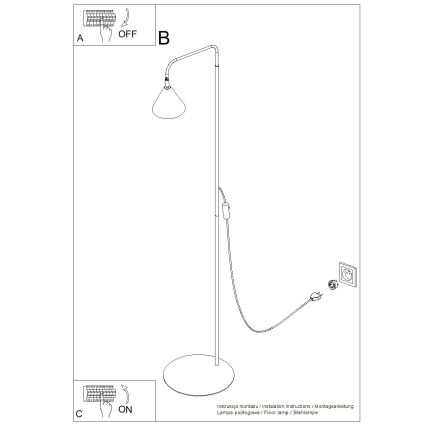 Lampada da terra NOX 1xE14/10W/230V colore crema