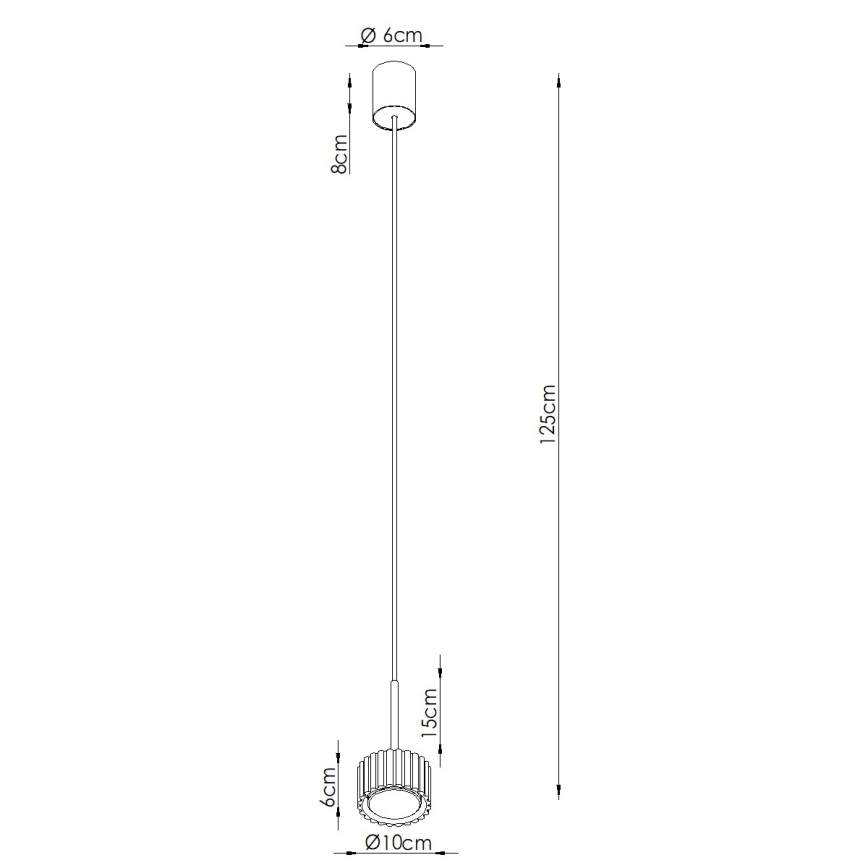 Lampadario a sospensione AURA 1xGX53/10W/230V nero