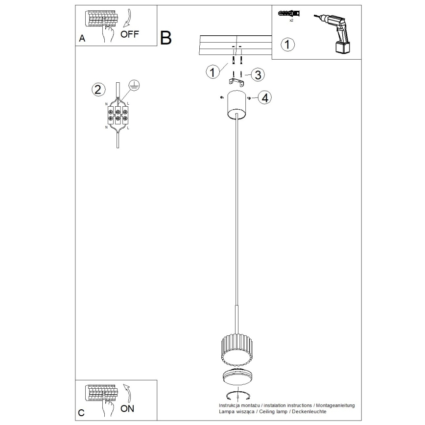 Lampada a sospensione con cavo AURA 1xGX53/10W/230V taupe