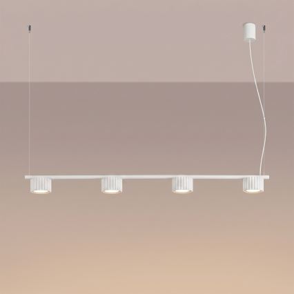Lampadario a cavo AURA 4xGX53/10W/230V bianco