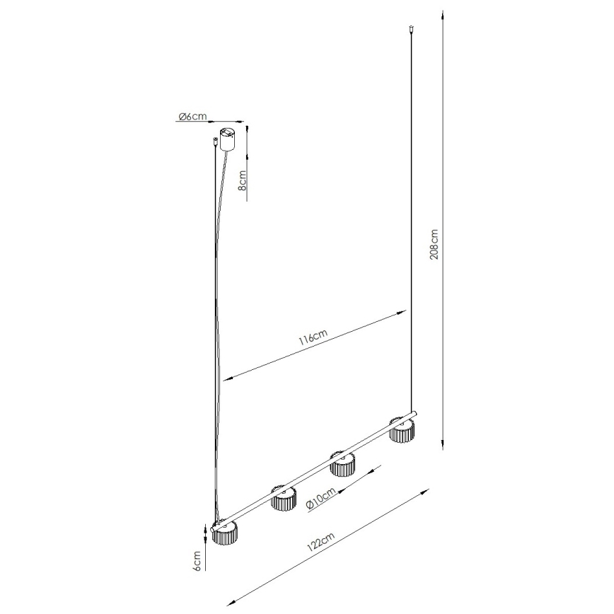 Lampadario a cavo AURA 4xGX53/10W/230V bianco