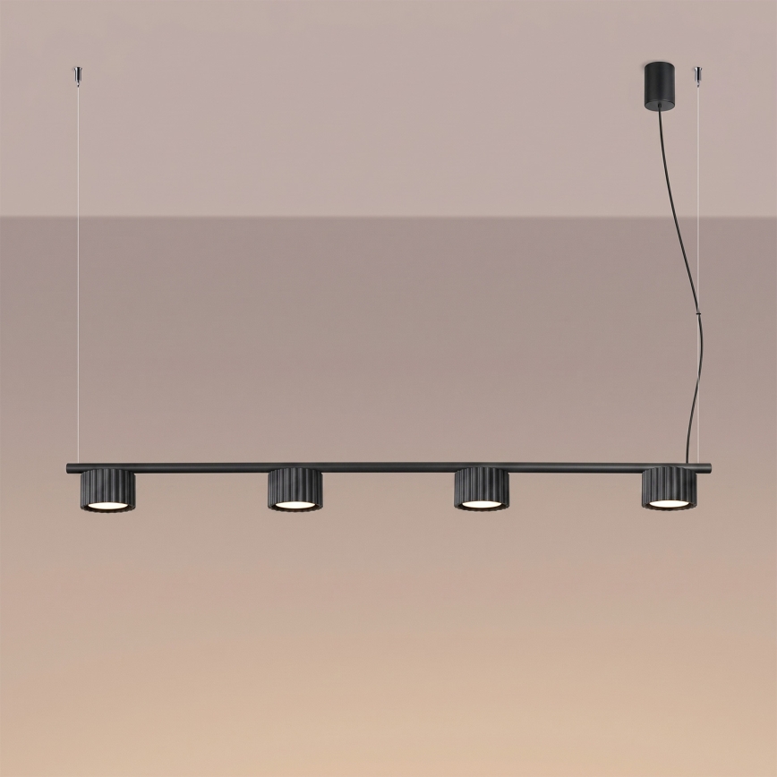 Lampadario a sospensione AURA 4xGX53/10W/230V nero