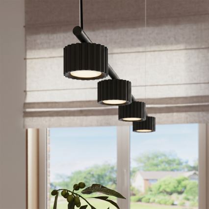 Lampadario a sospensione AURA 4xGX53/10W/230V nero