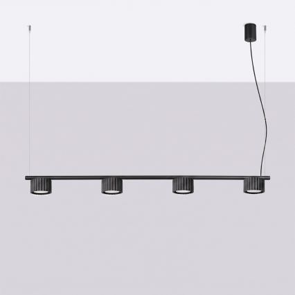 Lampadario a sospensione AURA 4xGX53/10W/230V nero