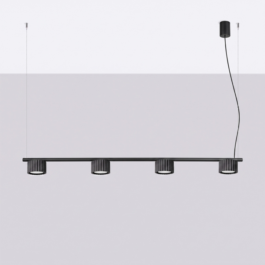 Lampadario a sospensione AURA 4xGX53/10W/230V nero