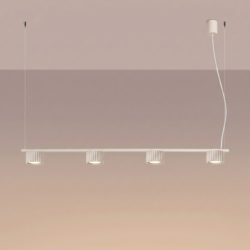 Lampadario a sospensione con cavo AURA 4xGX53/10W/230V crema