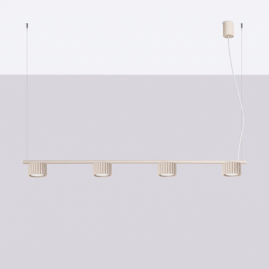 Lampadario a sospensione con cavo AURA 4xGX53/10W/230V crema