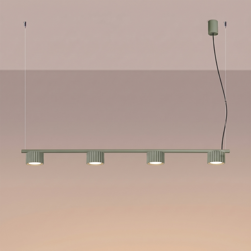 Lampadario a sospensione con cavo AURA 4xGX53/10W/230V verde