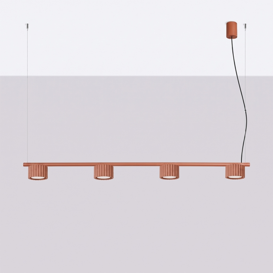 Lampada a sospensione con cavo AURA 4xGX53/10W/230V rossa