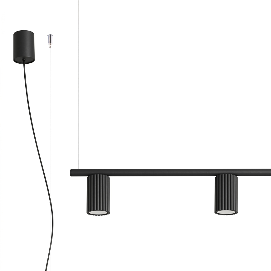 Lampada a sospensione su cavo KARBON 4xGU10/10W/230V nero