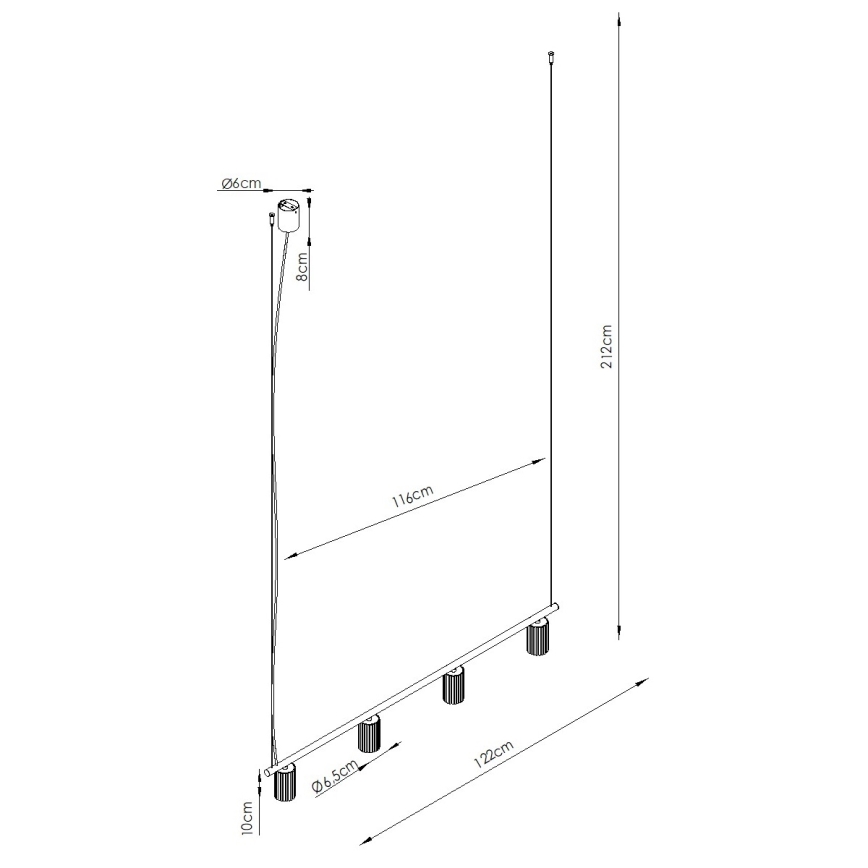 Lampada a sospensione su cavo KARBON 4xGU10/10W/230V nero