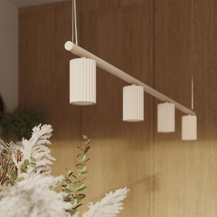 Lampadario sospeso a cavo KARBON 4xGU10/10W/230V colore crema