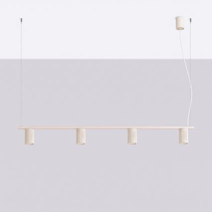 Lampadario sospeso a cavo KARBON 4xGU10/10W/230V colore crema