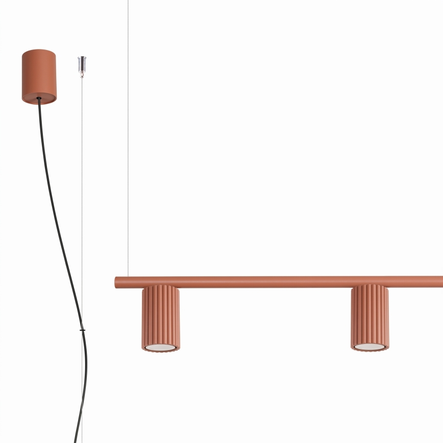 Lampada a sospensione su cavo KARBON 4xGU10/10W/230V arancione
