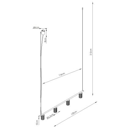 Lampada a sospensione su cavo KARBON 4xGU10/10W/230V arancione