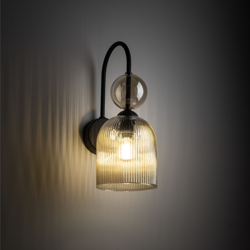 SOPHIA Applique 1xE14/10W/230V nero/smoked beige