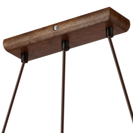 Sospensione a cavo AIDA 3xE27/60W/230V Ø 25 cm rovere/noce