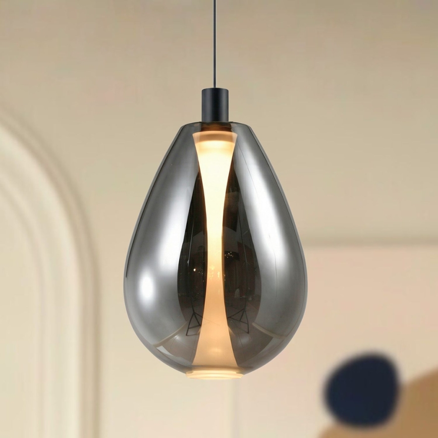 Sospensione a cavo DENSO 1xGU10/10W/230V Ø 30 cm nero cromato