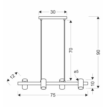 Sospensione a cavo XILO 4xGU10/25W/230V faggio/bianco