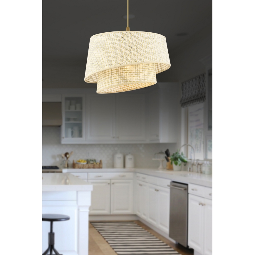 Sospensione BARETTE 1xE27/60W/230V crema
