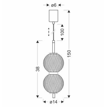 Sospensione LED PUMA LED/10W/230V, diametro 14 cm, nera